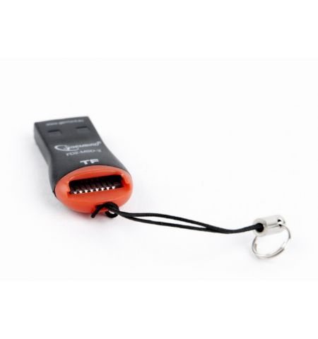 Card Reader Gembird FD2-MSD-3, MicroSDHC, Key ring cord, Black/Orange,