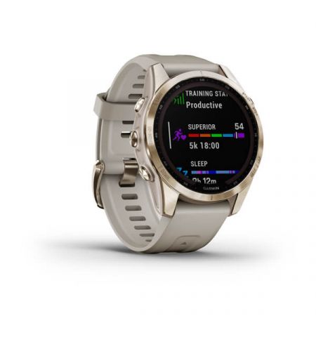 Garmin Fenix 7S Sapphire Solar Cream Gold Titanium with Light Sand Band Garmin Fenix 7S Sapphire Solar Cream Gold Titanium with Light Sand Band