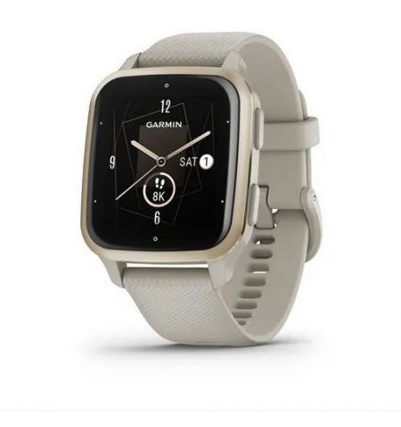 Умные часы Garmin Venu Sq 2 Music Edition, Cream Gold Bezel with French Gray Case and Silicone Band