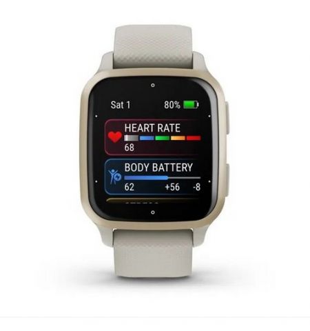 Умные часы Garmin Venu Sq 2 Music Edition, Cream Gold Bezel with French Gray Case and Silicone Band Умные часы Garmin Venu Sq 2 Music Edition, Cream Gold Bezel with French Gray Case and Silicone Band