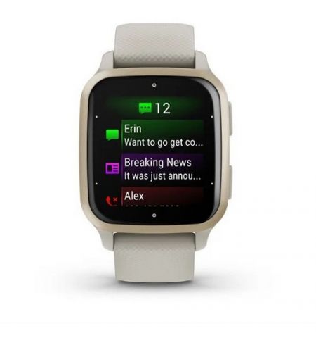 Умные часы Garmin Venu Sq 2 Music Edition, Cream Gold Bezel with French Gray Case and Silicone Band Умные часы Garmin Venu Sq 2 Music Edition, Cream Gold Bezel with French Gray Case and Silicone Band