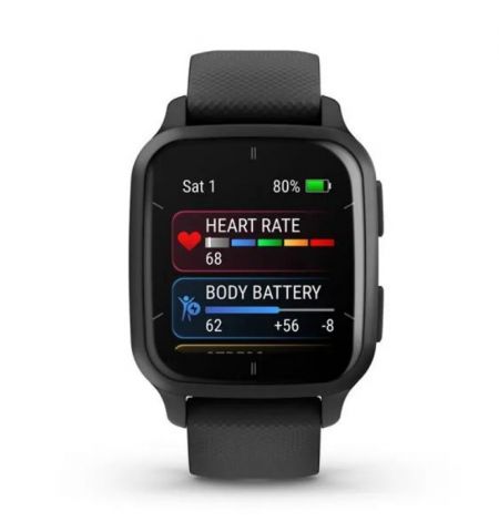 Умные часы Garmin Venu Sq 2 Music Edition, Slate Bezel with Black Case and Silicone Band