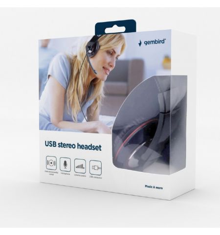 Наушники Gembird MHS-U-001 / USB / Black