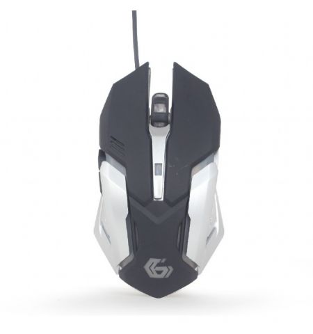 Gembird MUSG-07, Gaming Optical Mouse, 3200 pi programmable gaming mouse, 6 buttons, 7-color breathing RGB light effect, USB
