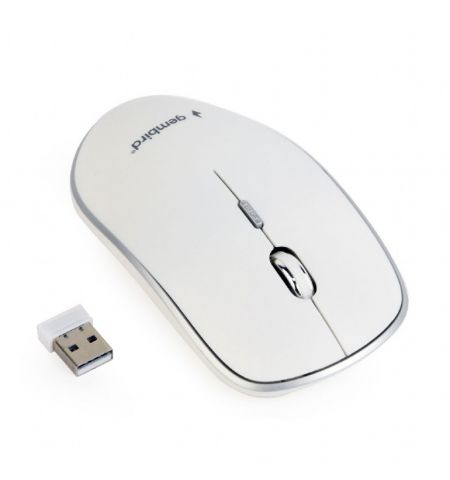 Gembird MUSW-4B-01-W, Wireless Optical Mouse, 2.4GHz, 4-button, 800/1200/1600dpi, Nano Reciver, USB, White Gembird MUSW-4B-01-W, Wireless Optical Mouse, 2.4GHz, 4-button, 800/1200/1600dpi, Nano Reciver, USB, White