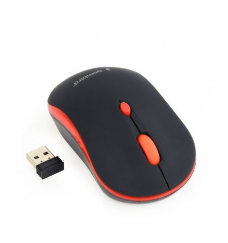 Gembird MUSW-4B-03-R, Wireless Optical Mouse, 2.4GHz, 4-button, 800/1200/1600dpi, Nano Reciver, USB, Black/Red Gembird MUSW-4B-03-R, Wireless Optical Mouse, 2.4GHz, 4-button, 800/1200/1600dpi, Nano Reciver, USB, Black/Red