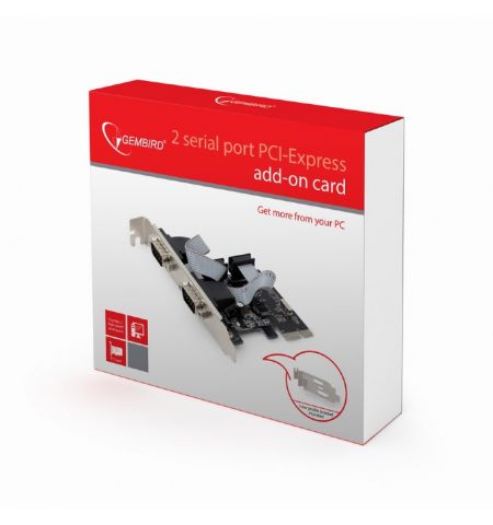 Gembird SPC-22, 2 x Serial ports, PCI-Express, with extra low-profile Gembird SPC-22, 2 x Serial ports, PCI-Express, with extra low-profile