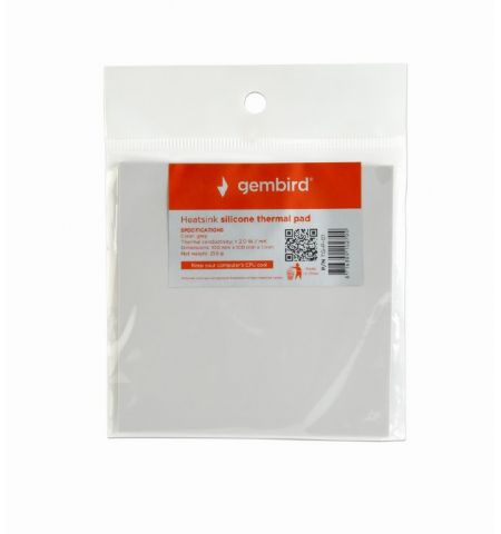 Heatsink Silicone Thermal pad Gembird TG-P-01, 100 x 100 x 1 mm, Operation Heatsink Silicone Thermal pad Gembird TG-P-01, 100 x 100 x 1 mm, Operation