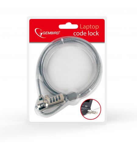 Gembird LK-CL-01 Cable lock for notebooks (4-digit combination), 4 mm steel cable