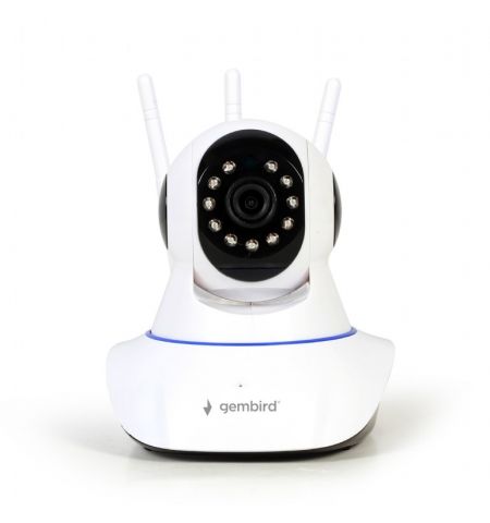 Gembird Rotating FullHD WiFi camera, 1080p indoor WiFi IP-camera with built-in microphone, speaker, LAN port, microSD slot, Rotates up to 355° horizontally and 120° vertically, Motion detection and alarm alerts, lFree apps for Android and iOS, White Gembird Rotating FullHD WiFi camera, 1080p indoor WiFi IP-camera with built-in microphone, speaker, LAN port, microSD slot, Rotates up to 355° horizontally and 120° vertically, Motion detection and alarm alerts, lFree apps for Android and iOS, White