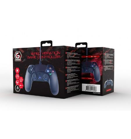 Gembird JPD-PS4U-01 Wired vibration game controller for PlayStation 4 or PC, Black