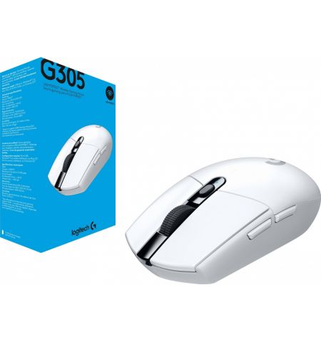 Logitech Gaming Mouse G305 Lightspeed Wireless, High-speed, Hero Gaming Sensor,  6 Programmable buttons, 200-12000 dpi, 1ms report rate, White Logitech Gaming Mouse G305 Lightspeed Wireless, High-speed, Hero Gaming Sensor,  6 Programmable buttons, 200-12000 dpi, 1ms report rate, White