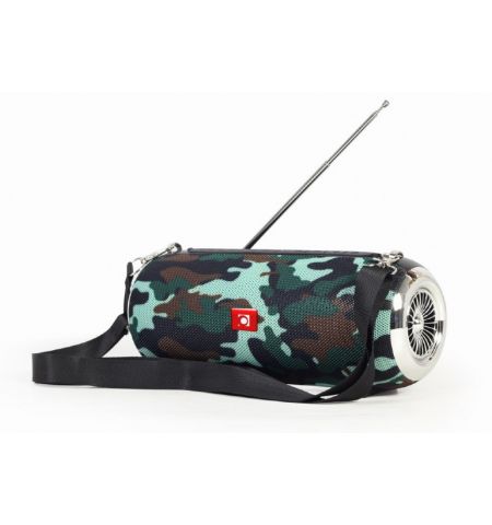 Gembird SPK-BT-17-CM, Portable Bluetooth speaker with FM-radio, 10W (2x5W) RMS, Bluetooth v.5.1, Handsfree profile (Built-in microphone), microSD, built-in lithium battery -1200 Up to 7 hours, AUX stereo input, Camo
