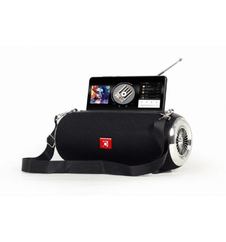 Gembird SPK-BT-17, Portable Bluetooth speaker with FM-radio, 10W (2x5W) RMS, Bluetooth v.5.1, Handsfree profile (Built-in microphone), microSD, built-in lithium battery -1200 Up to 7 hours, AUX stereo input, Black