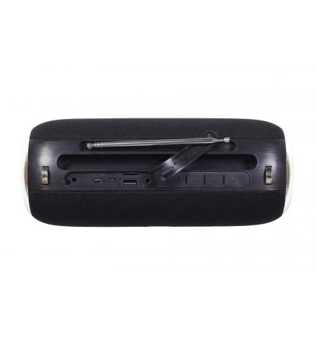 Gembird SPK-BT-17, Portable Bluetooth speaker with FM-radio, 10W (2x5W) RMS, Bluetooth v.5.1, Handsfree profile (Built-in microphone), microSD, built-in lithium battery -1200 Up to 7 hours, AUX stereo input, Black