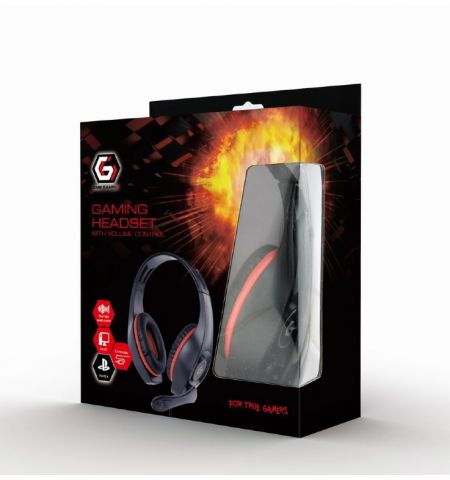Casti Gembird  GHS-05-R, Black/red