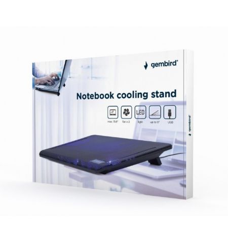 Gembird NBS-2F15-05, Notebook cooling stand, up to 15.6", LED backlight
