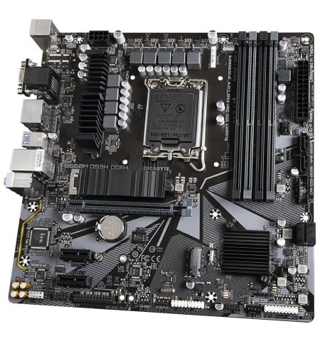GIGABYTE B660M DS3H DDR4, Socket 1700, Intel® B660 (13/12th Gen CPU), 7Phases, CPU iGPU, Dual 4xDDR4-5333, VGA, HDMI, 2xDP, 1xPCIe X16, 4xSATA3, RAID, 2xM.2 4.0, 2xPCIe X1, ALC897 HDA 7.1, 1x2.5GbE LAN, 1xUSB-C 3.2 Gen2, 5xUSB 3.2, RGB Fusion 2.0, mATX