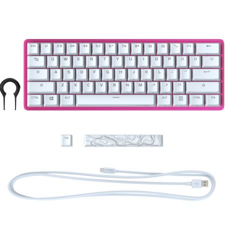 Tastatura HYPERX Alloy Origins 60 Pink, HX Red key switch [572Y6AA#ACB]
