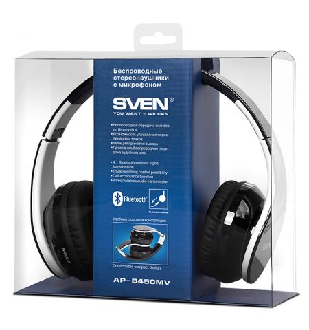 Casti Bluetooth SVEN AP-B450MV, White Casti Bluetooth SVEN AP-B450MV, White