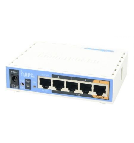 MikroTik RouterBOARD hAP ac,  Dual Band Wireless Router, 2.4GHz Dual + 5GHz, P/Bridge/Station/WDS, 802.11b/g/n/ac, 1 WAN + 4 Gbit LAN, USB port for 3G/4G modem, Wireless chip QCA9880 720MHz, RAM128MB, PoEin, PoEout, RouterOS