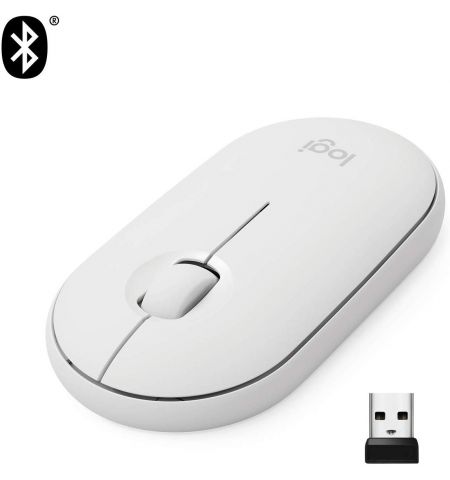 Logitech Wireless Mouse Pebble M350 White, Optical Mouse for Notebooks, Logitech Wireless Mouse Pebble M350 White, Optical Mouse for Notebooks,