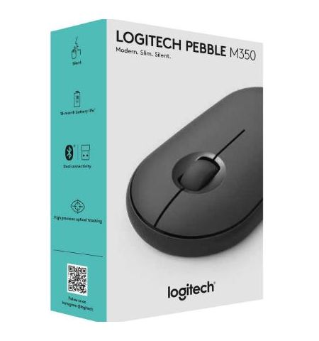 Logitech Wireless Mouse Pebble M350 Graphite, Optical Mouse for Logitech Wireless Mouse Pebble M350 Graphite, Optical Mouse for