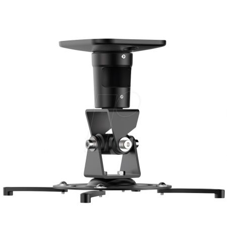 PureMounts PM-SPIDER-PLUS-B Suspension Bracket for Projector, Ceiling to Projector 225mm, tilt: +/- 180°, swivel:180°, rotade: 360°, max 15kg, Black