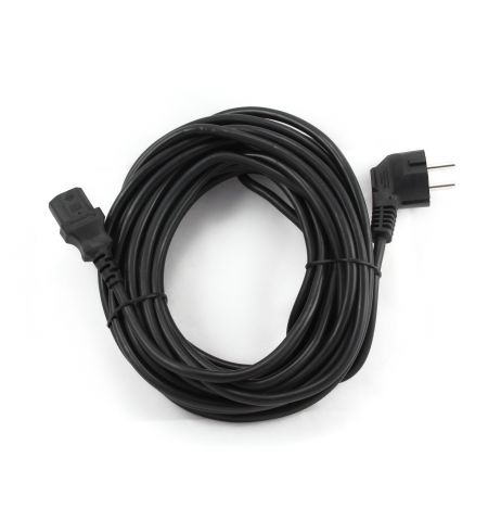 Power cord PC-186-VDE-5M, 5m, Schuko input and right angled C13 output, with VDE approval, Black Power cord PC-186-VDE-5M, 5m, Schuko input and right angled C13 output, with VDE approval, Black