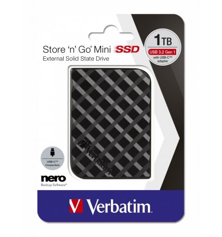 2.5" SSD Extern Verbatim Store 'n' Go Mini / 1TB / USB 3.2 Gen 1 / Black