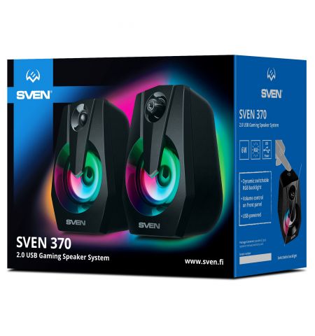 Boxe Portabile SVEN 370 / 6W / USB power / RGB / Black