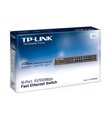 Коммутатор TP-LINK TL-SF1016 / 16 port / 100Mb / RJ45 / 1U 19-inch rack-mountable steel case Коммутатор TP-LINK TL-SF1016 / 16 port / 100Mb / RJ45 / 1U 19-inch rack-mountable steel case