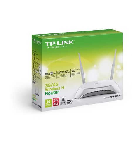 TP-LINK TL-MR3420 N300 Wireless 3G/4G Router, USB 2.0 Port for UMTS/HSPA/EVDO TP-LINK TL-MR3420 N300 Wireless 3G/4G Router, USB 2.0 Port for UMTS/HSPA/EVDO