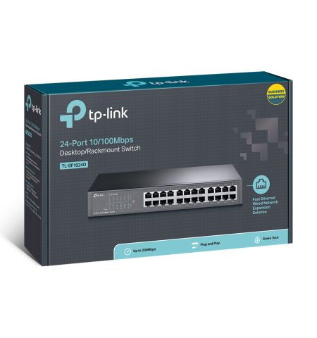 Switch TP-LINK TL-SF1024D / 24 port / 100Mb / RJ45 / 1U 13-inch rack-mountable steel case
