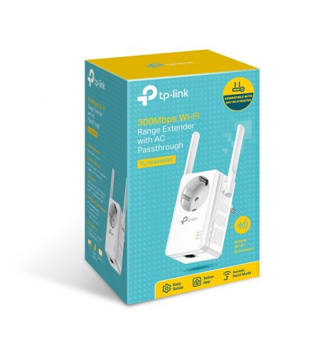 Range Extender TP-LINK TL-WA860RE / N300 / Wi-Fi4 / 1 Lan Port / 2 external antennas Range Extender TP-LINK TL-WA860RE / N300 / Wi-Fi4 / 1 Lan Port / 2 external antennas
