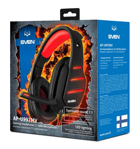 Casti SVEN AP-U997MV, Black/Red