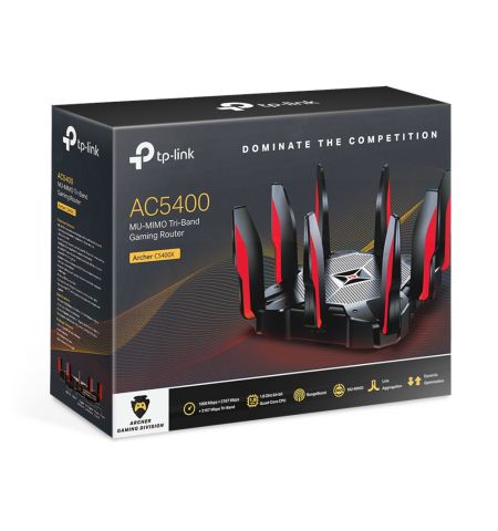 Wireless Router TP-LINK Archer C5400X / AC5400 Tri Band / Wi-Fi5 / Gigabit / 1WAN+8LAN / 2xUSB 3.0 / 8 external antennas Wireless Router TP-LINK Archer C5400X / AC5400 Tri Band / Wi-Fi5 / Gigabit / 1WAN+8LAN / 2xUSB 3.0 / 8 external antennas