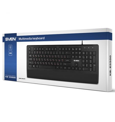 SVEN KB-E5500, Keyboard, 104 keys, 12 Fn-keys, Waterproof, Ergonomic SVEN KB-E5500, Keyboard, 104 keys, 12 Fn-keys, Waterproof, Ergonomic