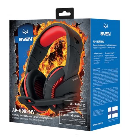 Casti SVEN AP-U989MV, Black/Red Casti SVEN AP-U989MV, Black/Red