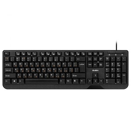 SVEN KB-S330C, Keyboard 12Fn-keys + Mouse (Optical 1000 dpi, 2+1(scroll wheel)), Waterproof design, Classic fullsize layout, USB, Black SVEN KB-S330C, Keyboard 12Fn-keys + Mouse (Optical 1000 dpi, 2+1(scroll wheel)), Waterproof design, Classic fullsize layout, USB, Black