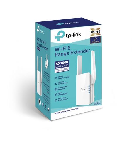 Range Extender TP-LINK RE505X / AC1500 Dual Band / Wi-Fi6 / 1 Gigabit Lan Port / 2 external antennas Range Extender TP-LINK RE505X / AC1500 Dual Band / Wi-Fi6 / 1 Gigabit Lan Port / 2 external antennas