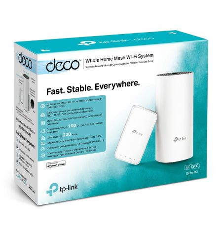 Mesh Wi-Fi System TP-LINK Deco M3 (2-pack) / AC1200 Dual Band /  2 LAN Gigabit Port Mesh Wi-Fi System TP-LINK Deco M3 (2-pack) / AC1200 Dual Band /  2 LAN Gigabit Port