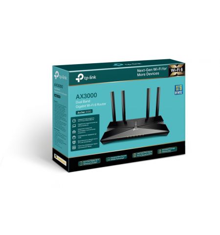 Wireless Router TP-LINK Archer AX50 / AX3000 Dual Band / Wi-Fi6 / Gigabit / 1WAN+4LAN / USB3.0 / 4 external antennas Wireless Router TP-LINK Archer AX50 / AX3000 Dual Band / Wi-Fi6 / Gigabit / 1WAN+4LAN / USB3.0 / 4 external antennas