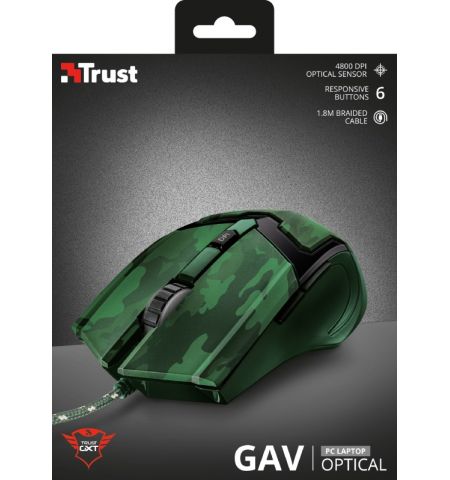 Trust Gaming GXT 101D Gav Mouse - Jungle Camo, 600 - 4800 dpi, 6 button, Trust Gaming GXT 101D Gav Mouse - Jungle Camo, 600 - 4800 dpi, 6 button,