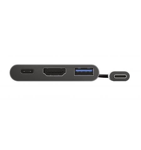 Trust Dalyx 3-in-1 Multiport USB-C Adapter, Stylish aluminium 3-in-1