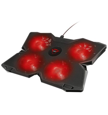 Trust Gaming GXT 278 Yozu, 17.4" Gaming laptop cooling stand with 4 speed-adjustable, illuminated fans and robust housing, Black