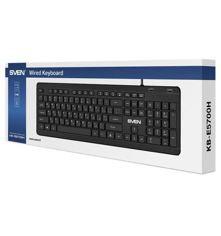 SVEN KB-E5700H, Keyboard, Waterproof construction, 104 keys, 12