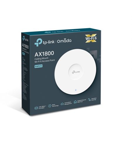 Access Point TP-LINK Omada EAP610 / AX1800 Dual Band / Wi-Fi6 / PoE / 1 x Gigabit LAN Port Access Point TP-LINK Omada EAP610 / AX1800 Dual Band / Wi-Fi6 / PoE / 1 x Gigabit LAN Port