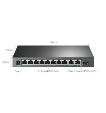 Коммутатор TP-LINK TL-SG1210MPE / 9 port + 1 combo SFP/RJ45 Коммутатор TP-LINK TL-SG1210MPE / 9 port + 1 combo SFP/RJ45
