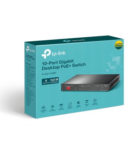 Коммутатор TP-LINK TL-SG1210MP / 9 port + 1 combo SFP/RJ45 / Gigabit / PoE Коммутатор TP-LINK TL-SG1210MP / 9 port + 1 combo SFP/RJ45 / Gigabit / PoE